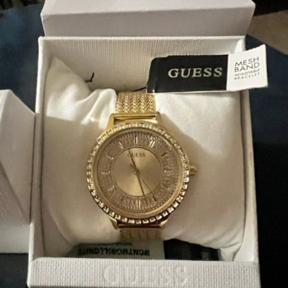 Gold-Tone Mesh Analog Watch - Picture 1 of 2